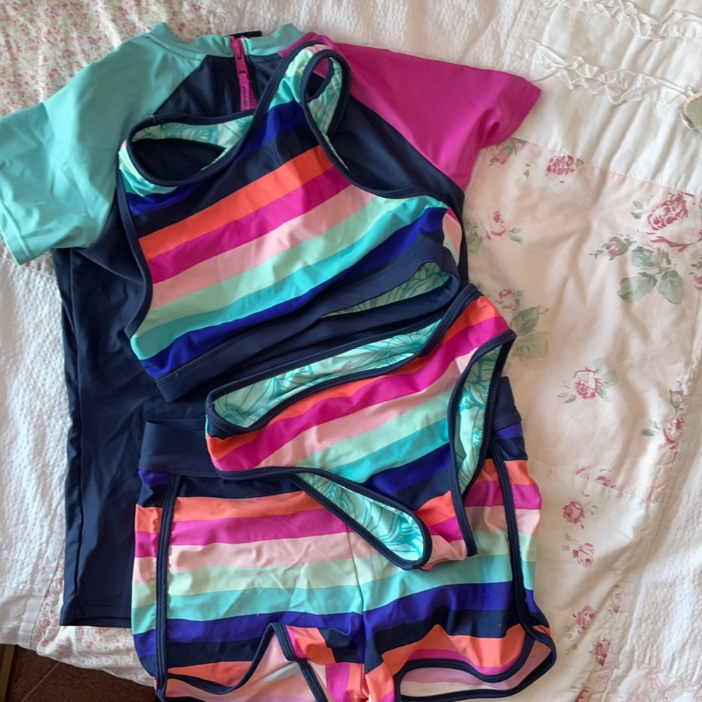 4 piece bathing suit size 10-12